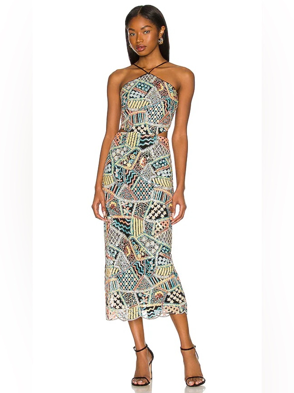 Elliatt x Free People Mauritius Sequin Midi Dress - Size M